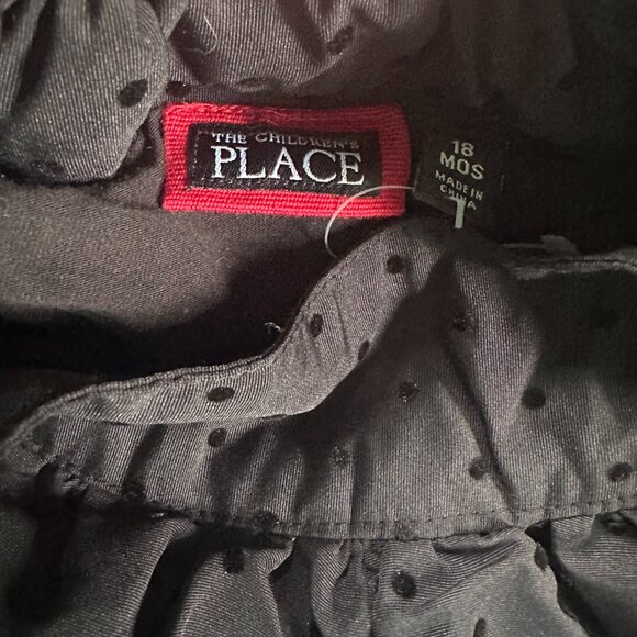 Like New Black Polka Dot Puff Skirt with Tie Belt Sz 18 mos - Picture 3 of 4